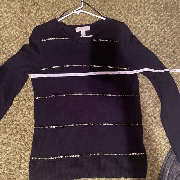 Michael Kors large black and gold chain striped sweater - Picture 6 of 9